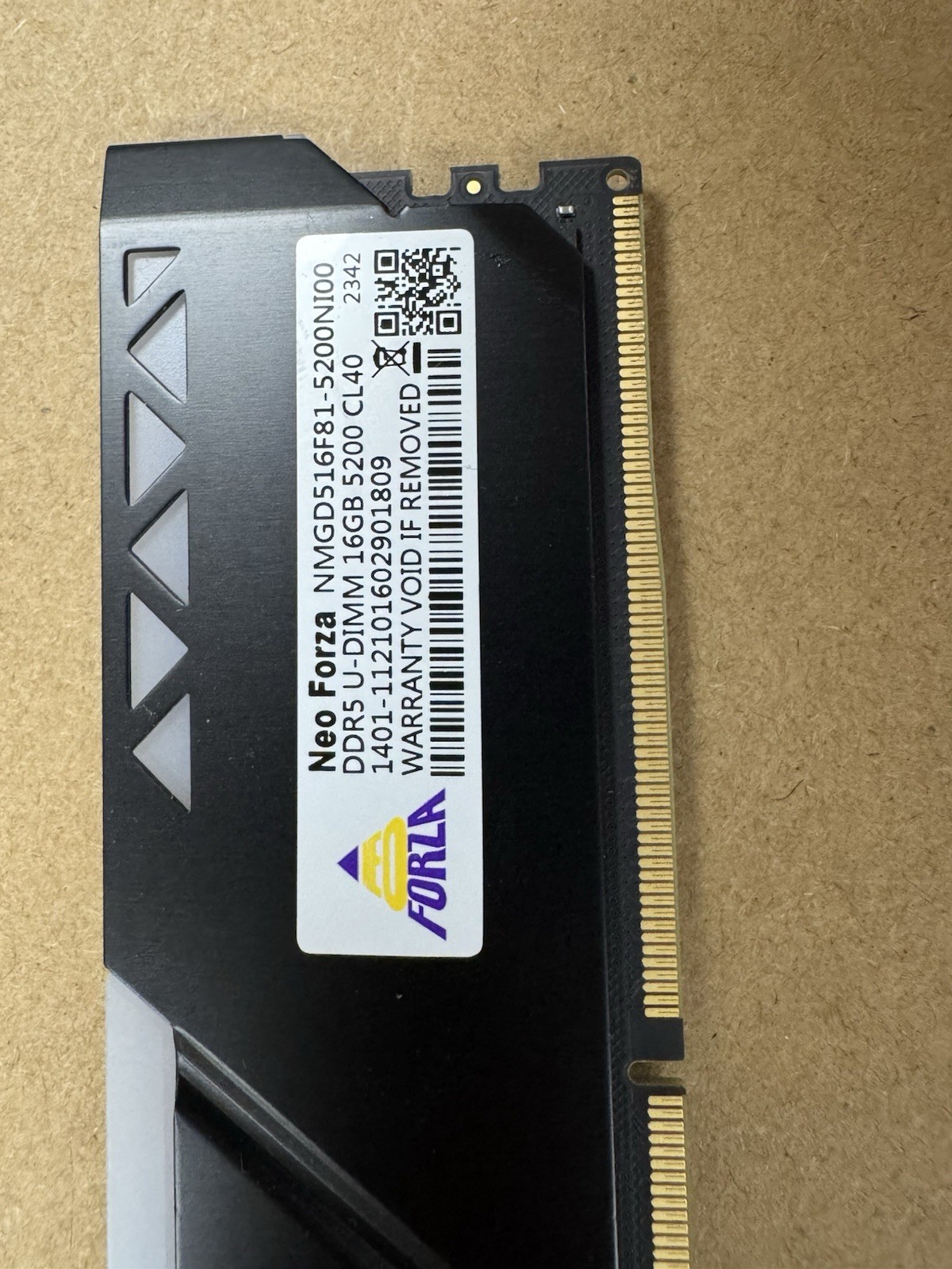Neo Forza 16GB DDR5-5200 288-Pin UDIMM Non-ECC NMGD516F81-5200NI00