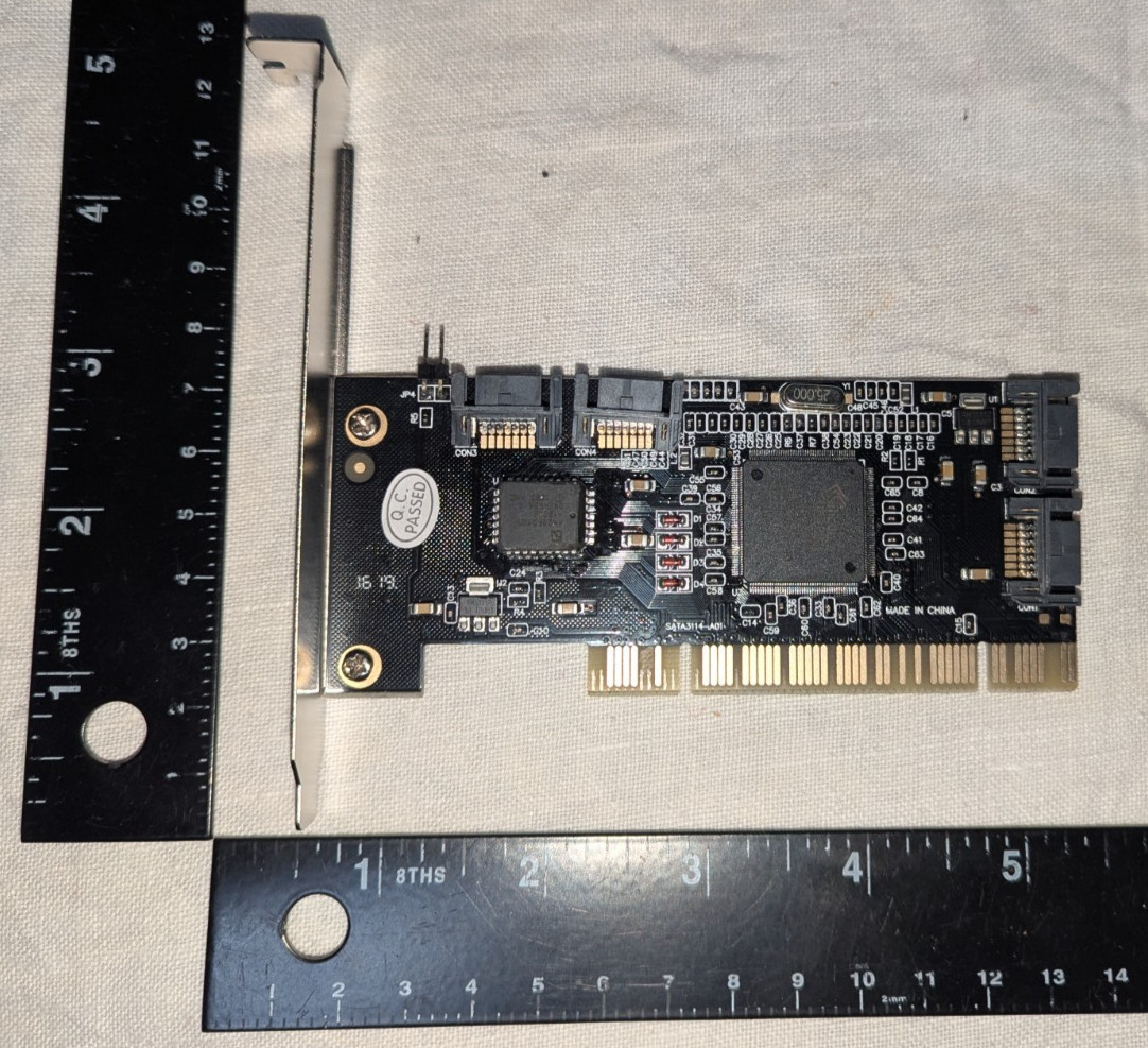 SILICON IMAGE Serial ATA RAID SATA3114-A01 PCI Controller Card 4-Port – TESTED