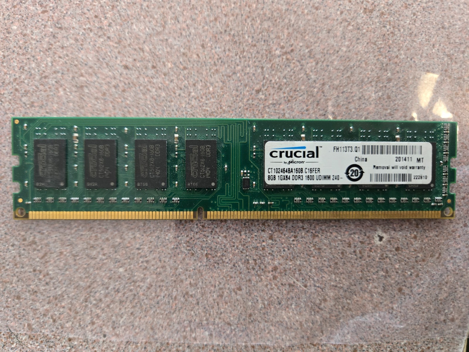 Crucial CT102464BA160B 8GB PC3-12800 DDR3-1600MHz RAM
