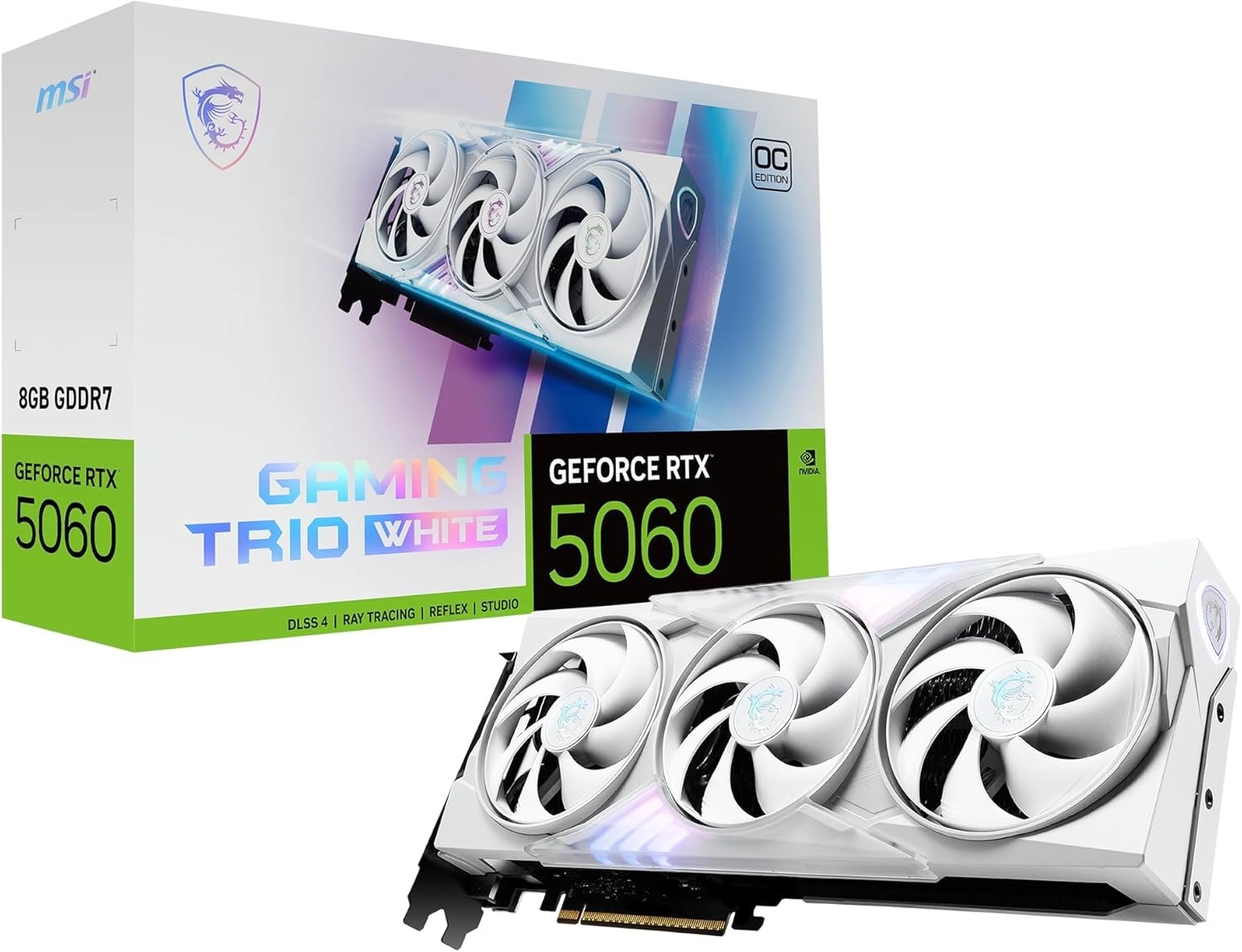 MSI GeForce RTX 5060 8GB Gaming TRIO OC White GDDR7 Graphics Card