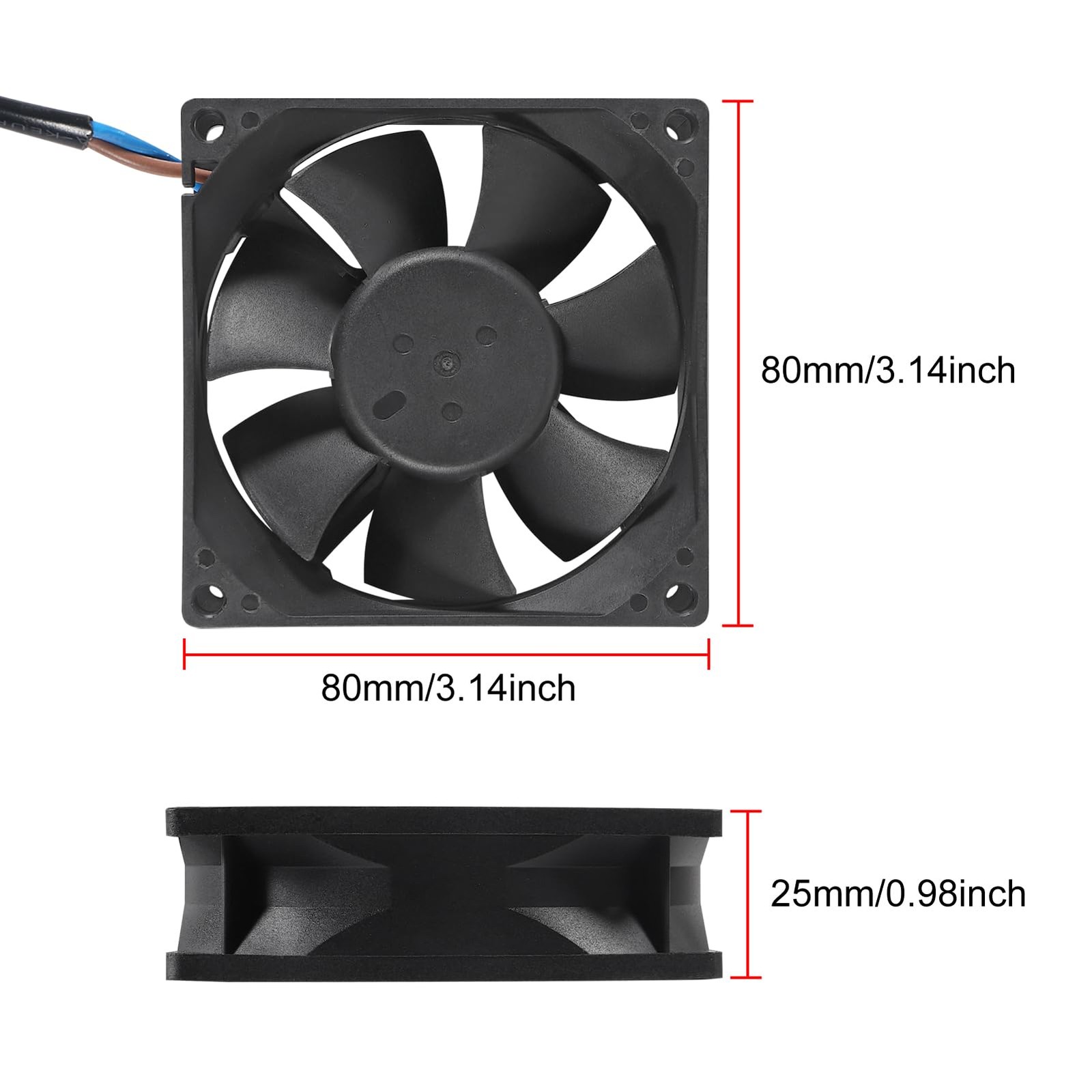 ACEIRMC 2pcs EC Axial Fan AC 110V 115V 120V 220V 240V Brushless 80 x 25mm