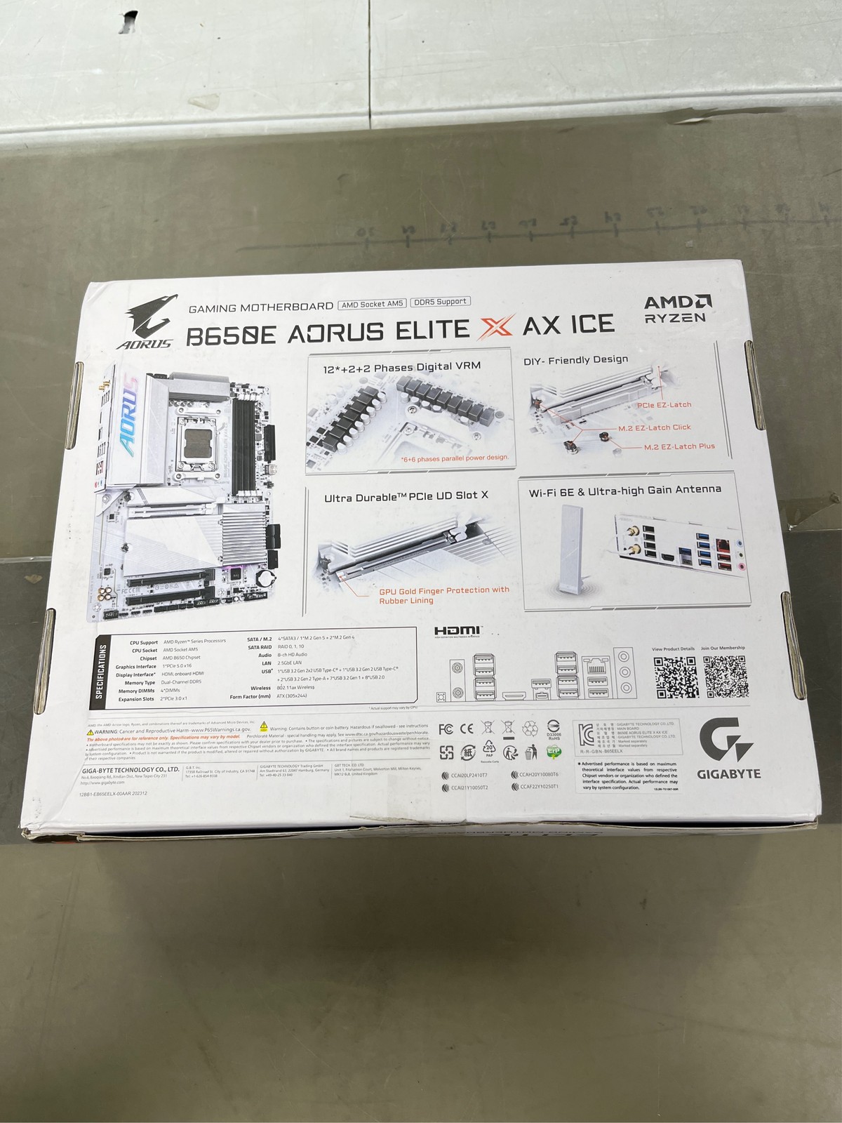 Aorus Ultra Durable B650 AORUS ELITE AX ICE Gaming Desktop Motherboard – AMD B65