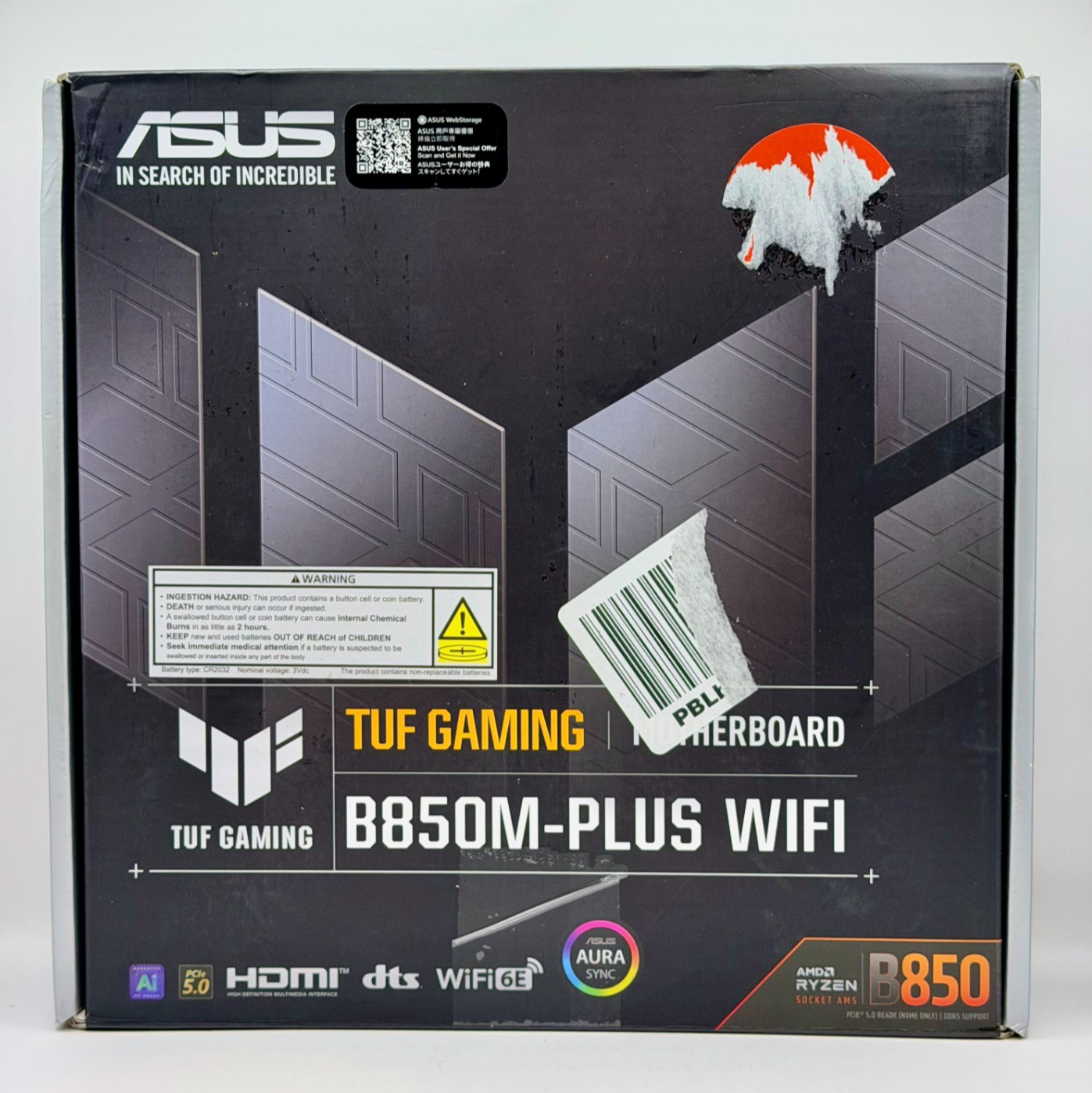 ASUS TUF GAMING B850M-PLUS WIFI AMD AM5 B850 mATX Motherboard – OB