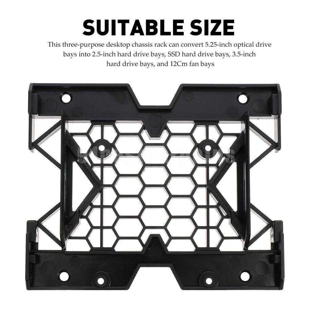 Lot 1-100 5.25″ to 2.5» 3.5» SSD Hard Drive Bay PC Fan Monting Bracket Base