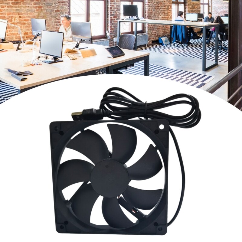 USB PC Cooling Fan 12CM Black USB5V Highly Speed 2400RPM Computer Case Cooling