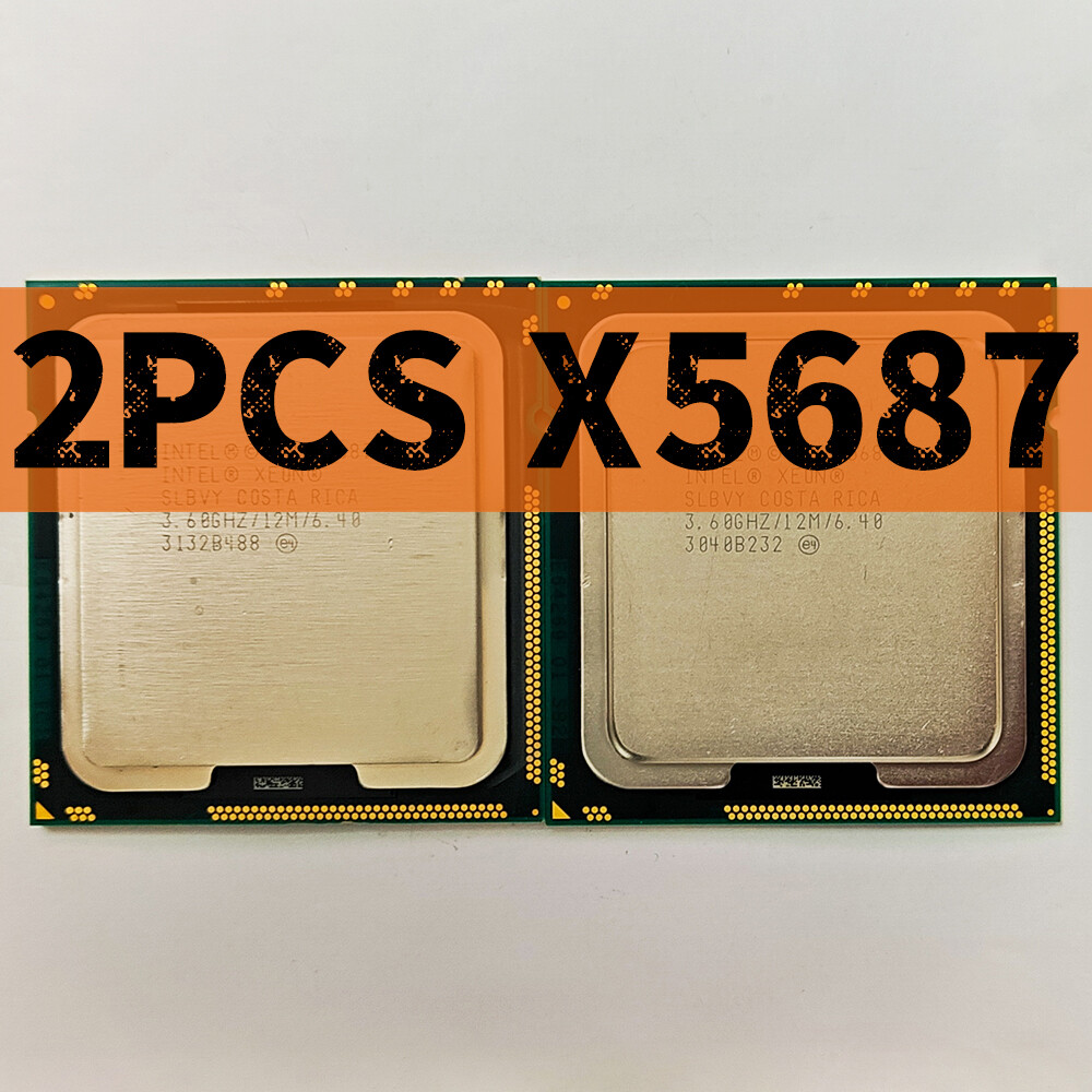 2PCS Intel Xeon X5687 SLBVY 3.6GHz 4 Cores 130W LGA1366 CPU Processor