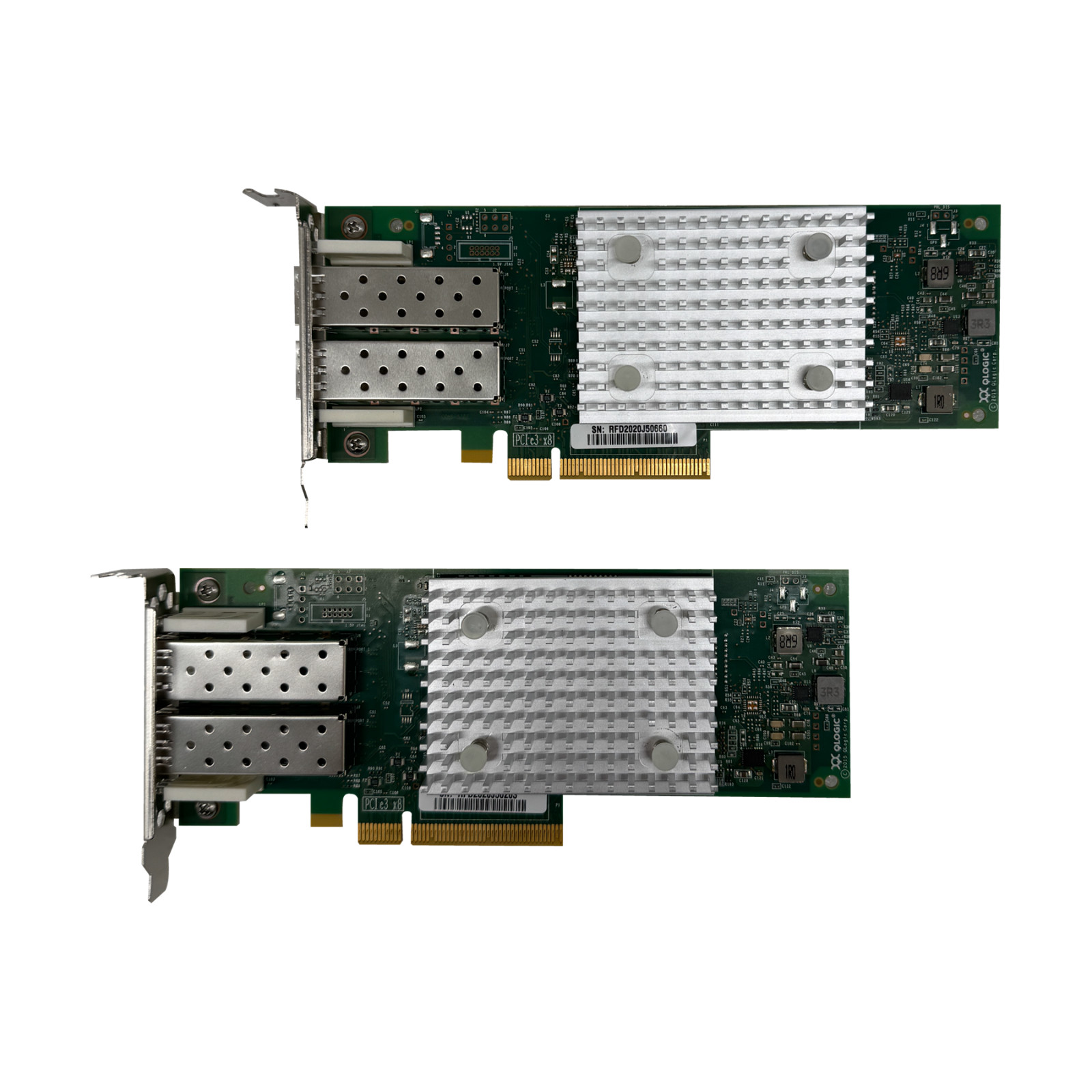 Lot of 2 TCK3G 16GB FC Dual Port SFP PCIe 3.0 x8 Host Bus Adapter Low Profile