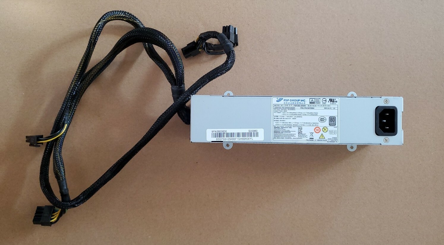 Lenovo PN SP50H29495 FRU PN 54Y8984 80 Plus Platinum 380W PSU Power Supply