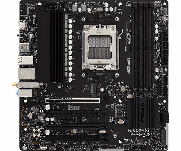 ASRock B850M-C MicroATX AM5 DDR5 Motherboard HDMI M.2 PCIe x16 Gaming