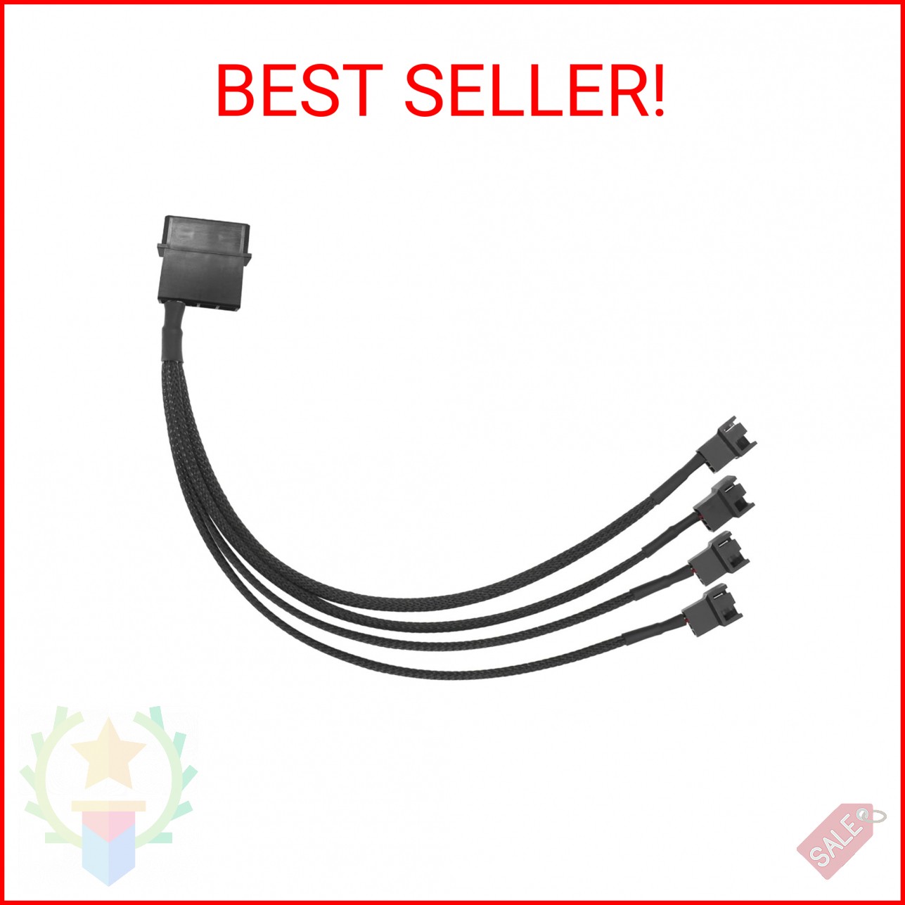 Gavemi Molex to 4 Pin Fan Adapter for 3 Pin 4 Pin PC Case 12V Cooling Fans Molex