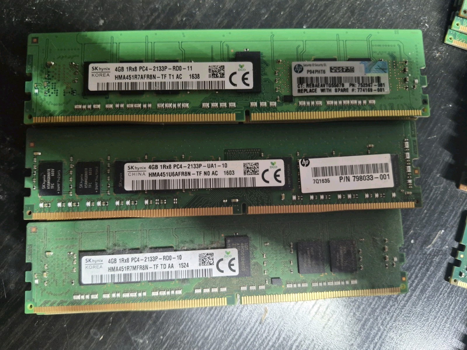 Lot of 26 4GB DDR4 1Rx8 PC4-2133P Dimm RAM Mixed Brands Crucial Micron Hynix