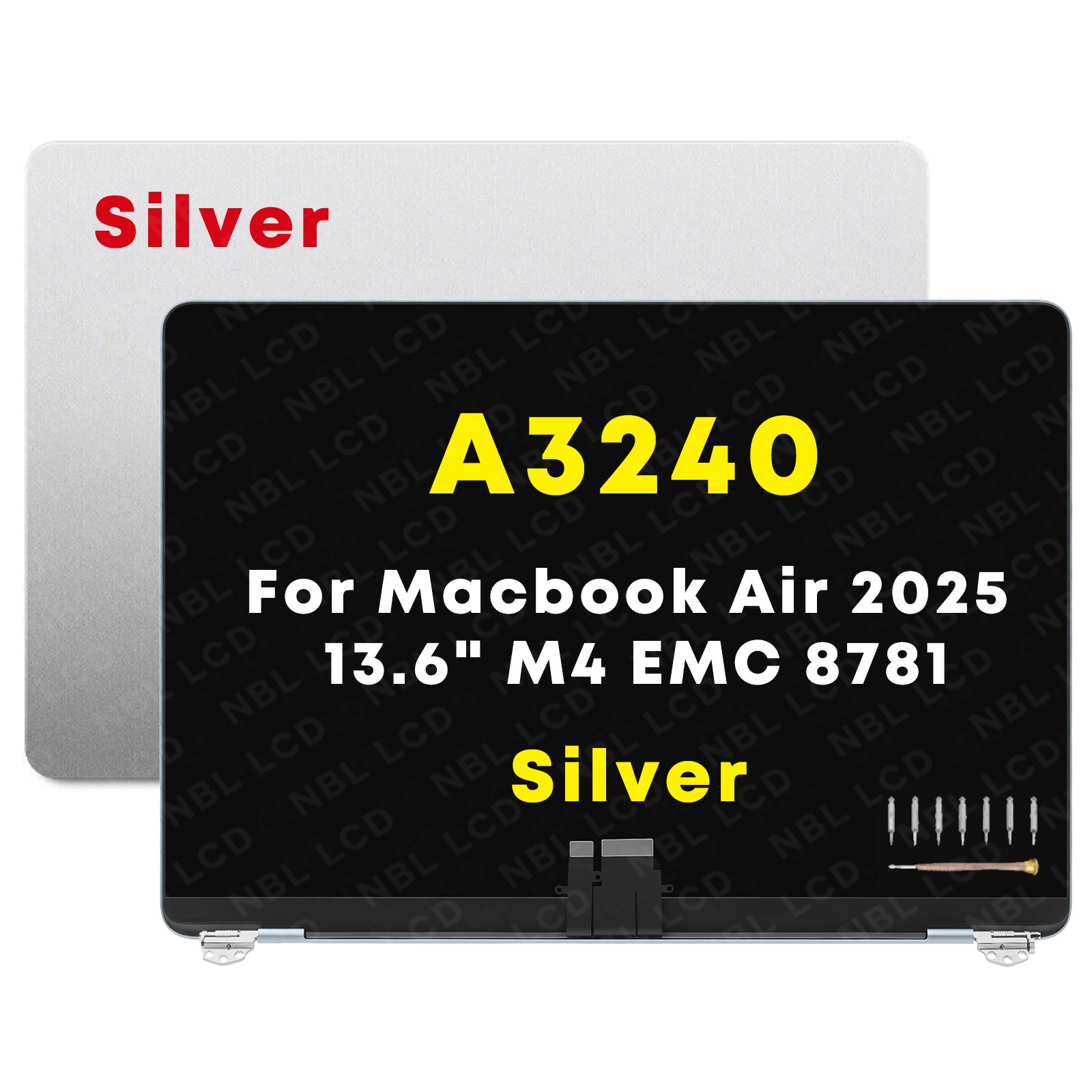 A3240 LCD Screen Replacement Assembly for MacBook Air M4 2025 W/ Repair Kit