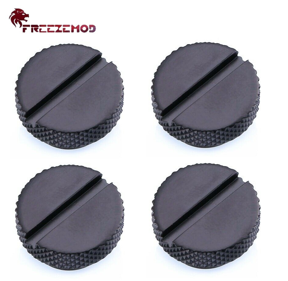 4 Pcs G1/4″ Low Profile Stop PLUG Fitting with Coin Slot for PC Water Cooling