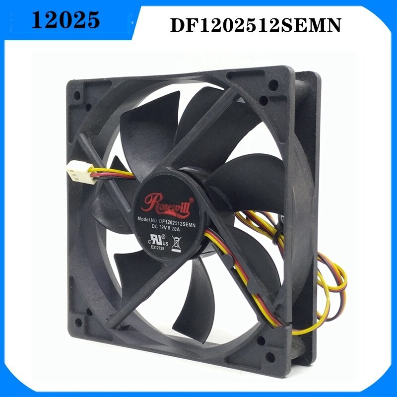DF1202512SEMN 12V 0.20A 12025 12CM Chassis Power Cooling Fan 3-wire Speed