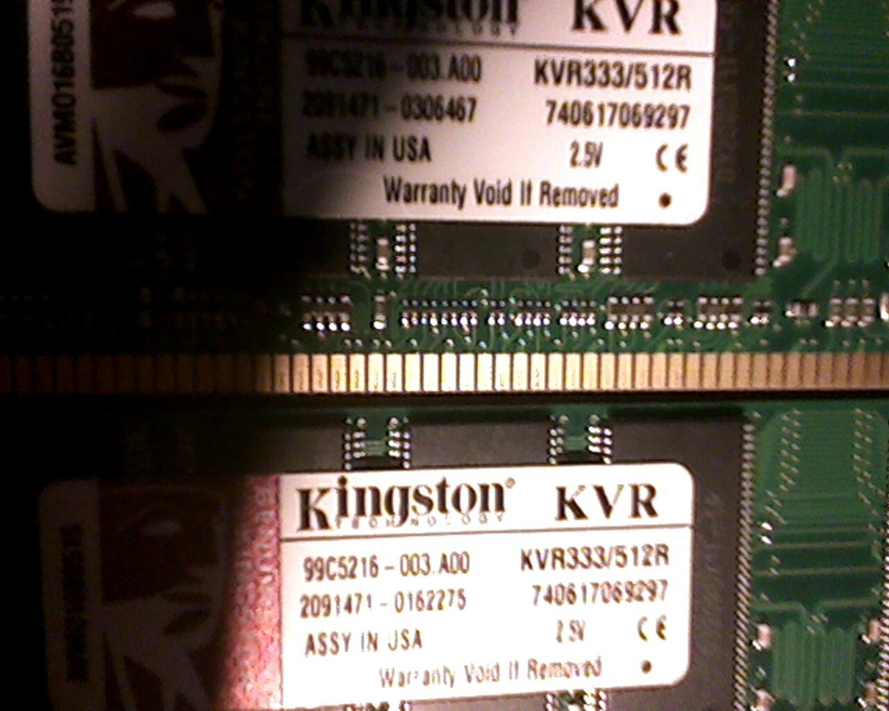 Kingston Memory KVR333/512R DDR Desktop Ram