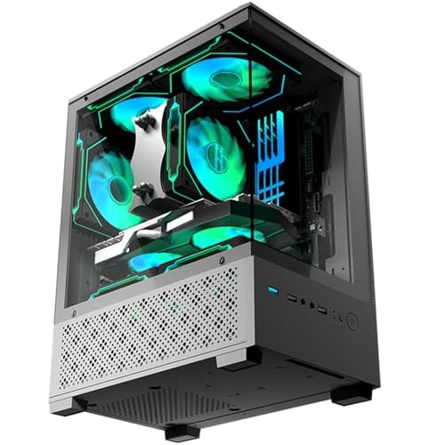 Micro ATX Case, MATX,ITX PC Case with 2 X 120mm ARGB Fan Pre-Installed,
