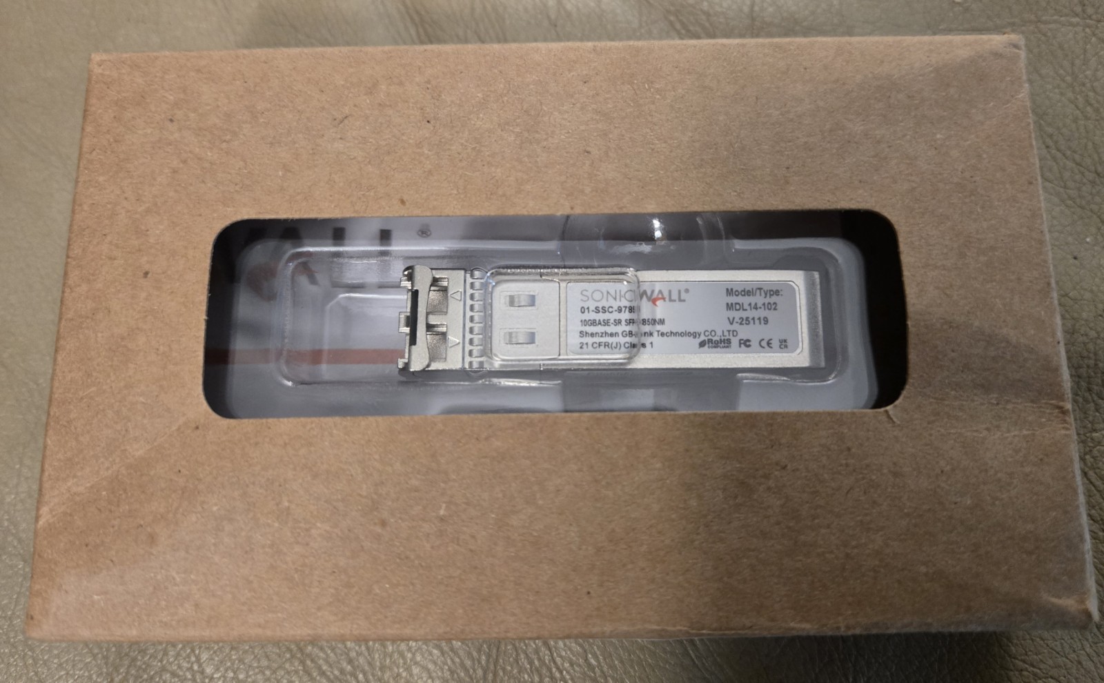 New! SonicWall 01-SSC-9785 SFP Plus Module 10GBASE SR Fiber Transceiver