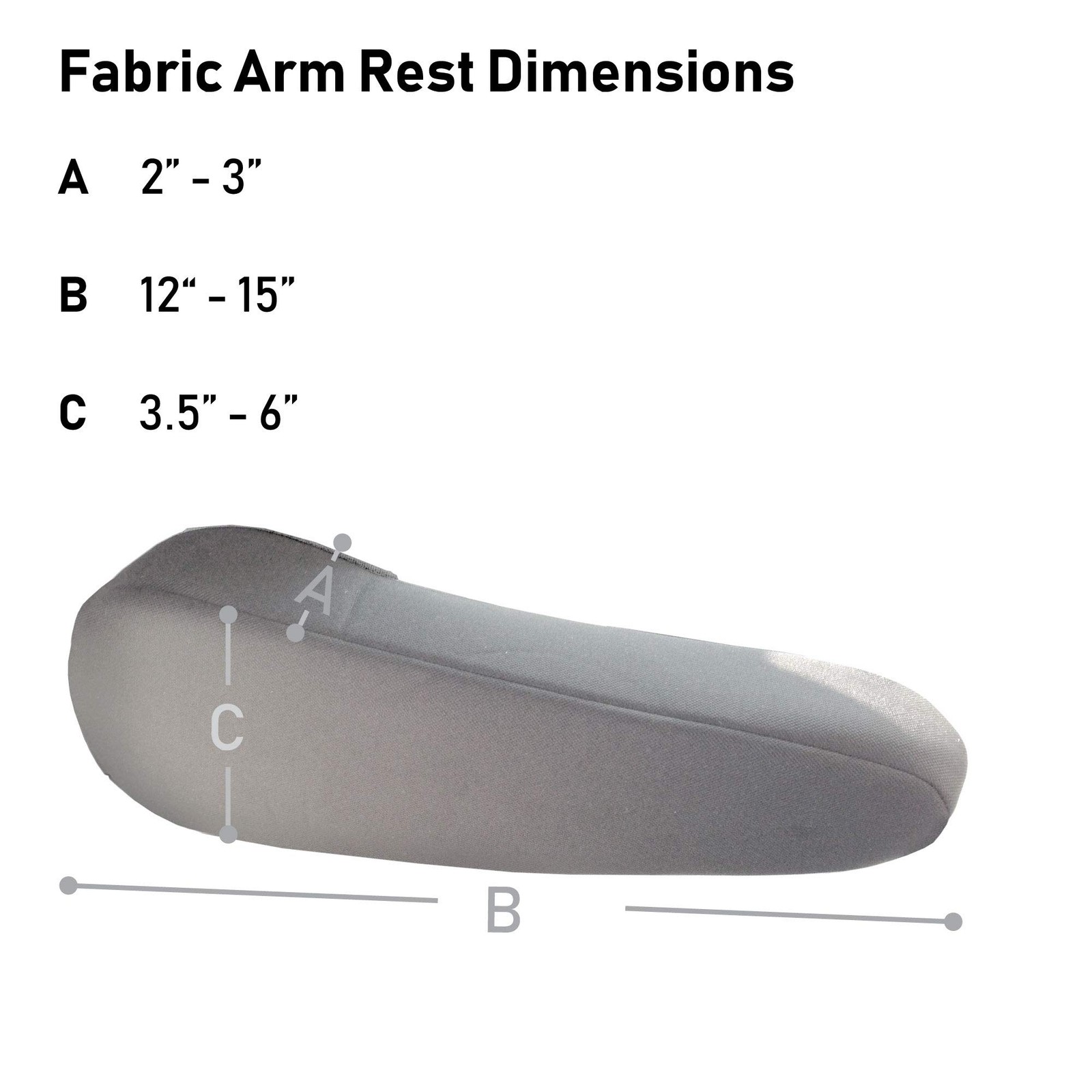 FH Group Flat Cloth Fabric Armrest Cover Semi-Universal Fit, Pack of 1, Gray
