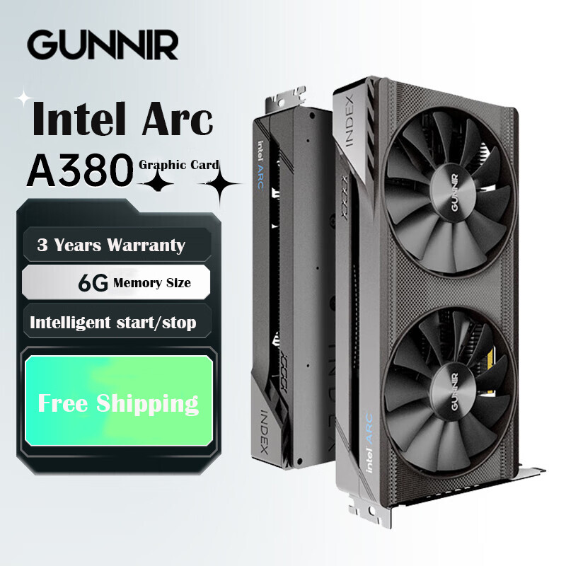 Gunnir for Intel Arc A380 Index 6G Dual Fan Desktop Graphics Card GDDR6 GPU