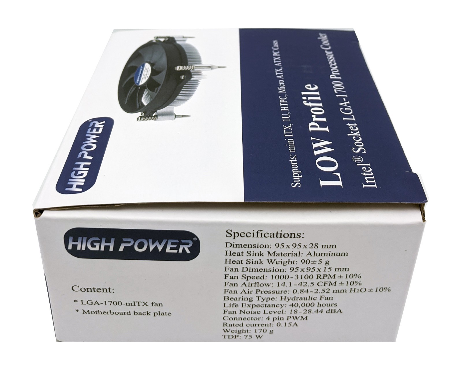 HIGH POWER® Low Profile Intel Socket LGA1700 for i7/i5/i3/i9 CPU Cooling Fan