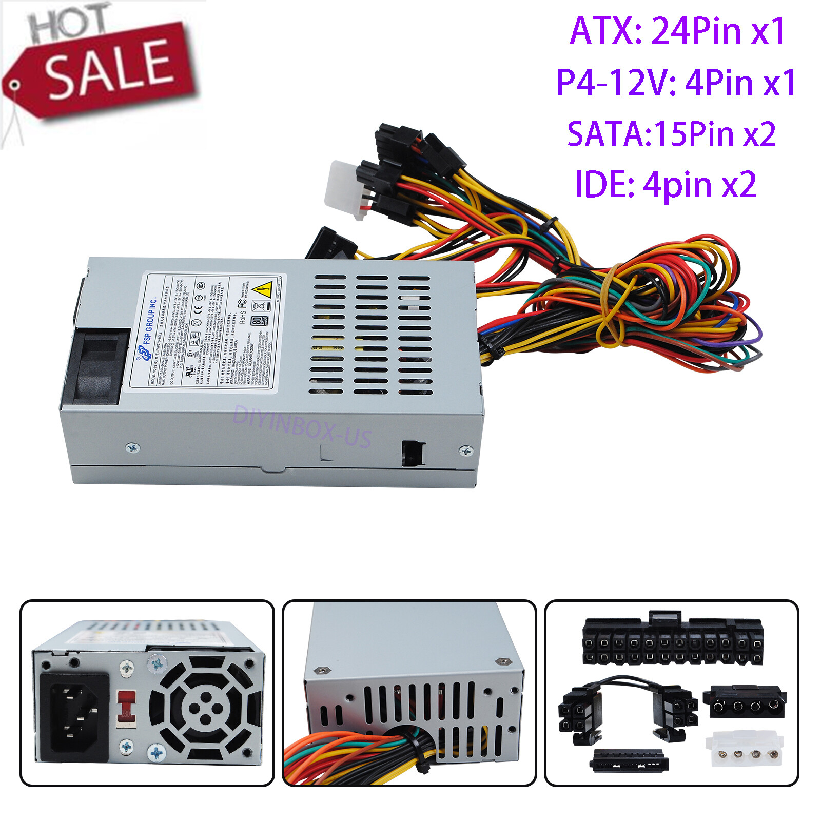 270W Power Supply For FSP270 60LE 1U PSU Flex ATX NAS Shuttle 24-Pin +4 Pin -New