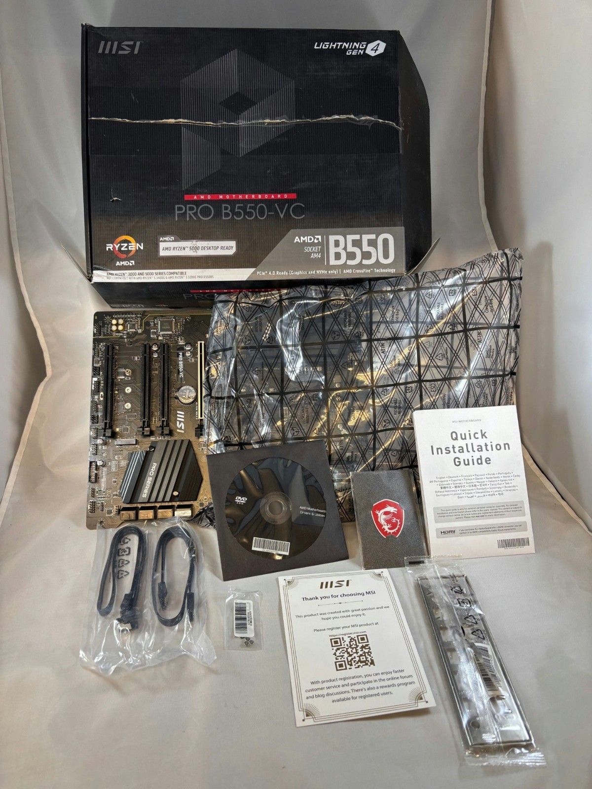 MSI PRO B550-VC AM4 ATX Motherboard – Open Box