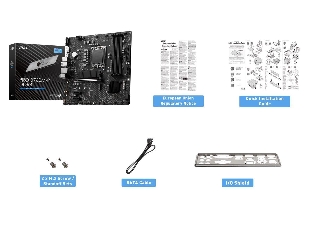 MSI PRO B760M-P DDR4 LGA 1700 Intel B760 SATA 6Gb/s Micro ATX Motherboard