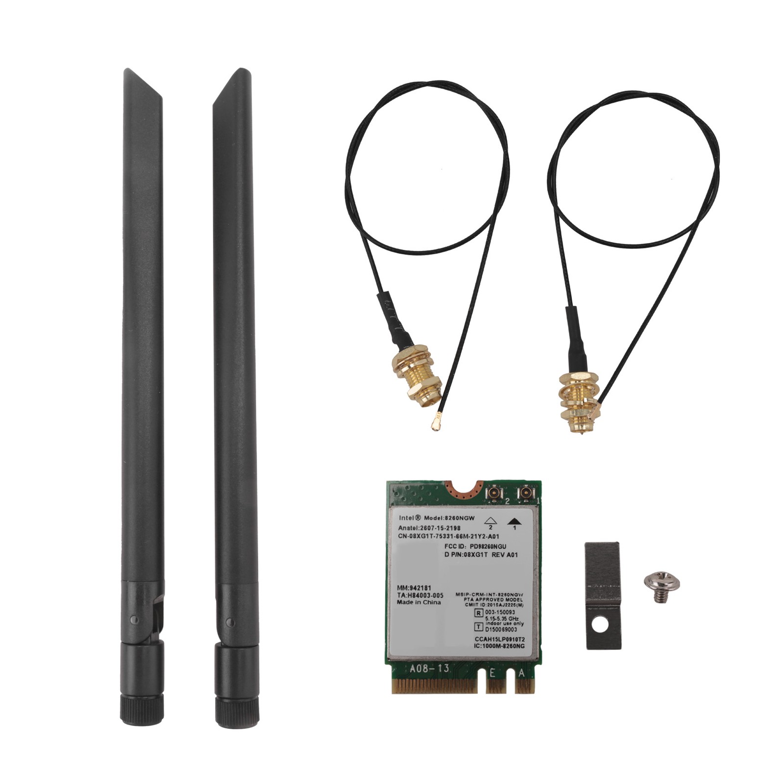 8260 8260NGW WiFi Card+2X8DB Antenna 2.4G/5Ghz 867M Bluetooth 4.2 NGFF M.28493