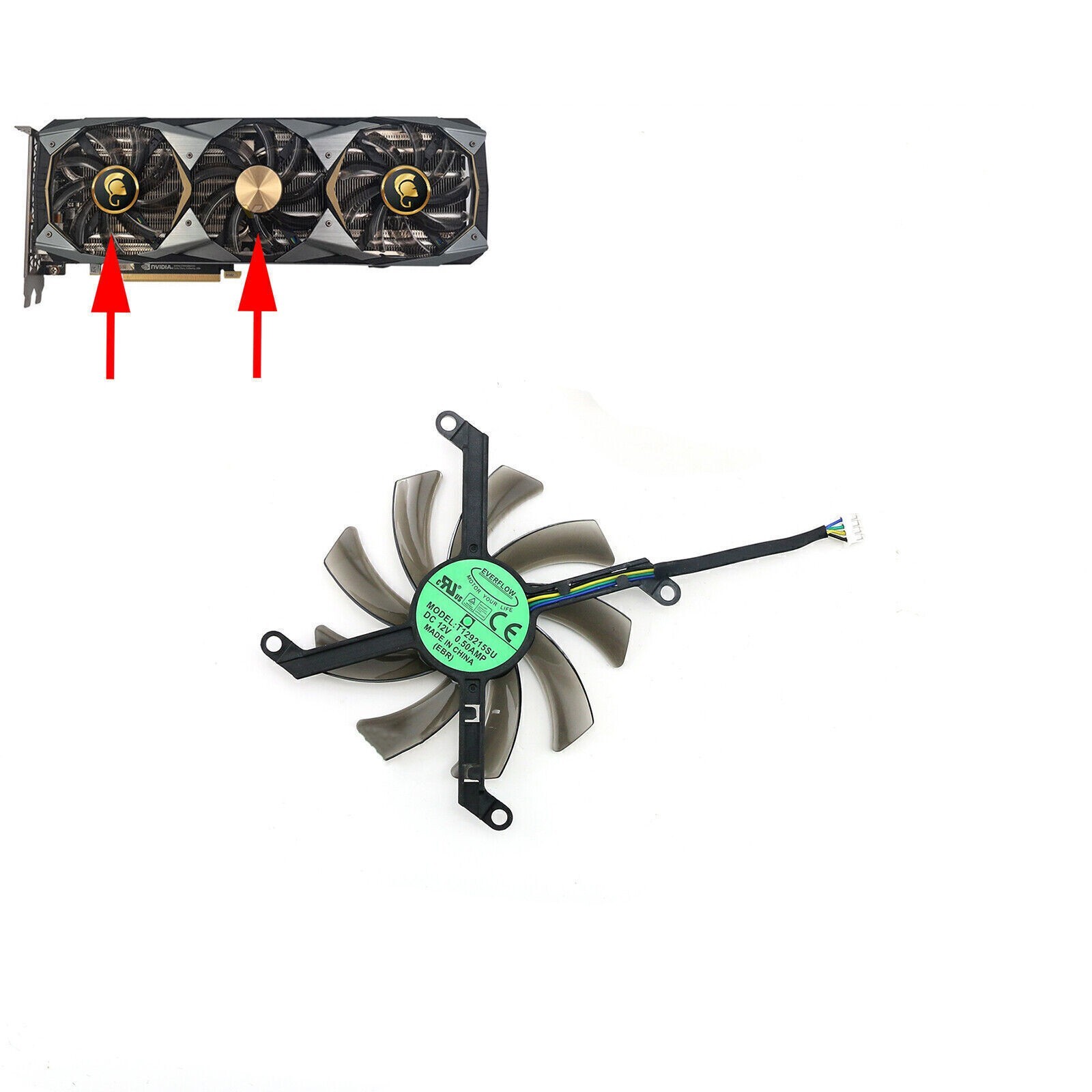 T129215SU Cooler Fan for Leadtek/Manli PNY ASL RTX2080 2070SUPER GTX1080ti 4Pin