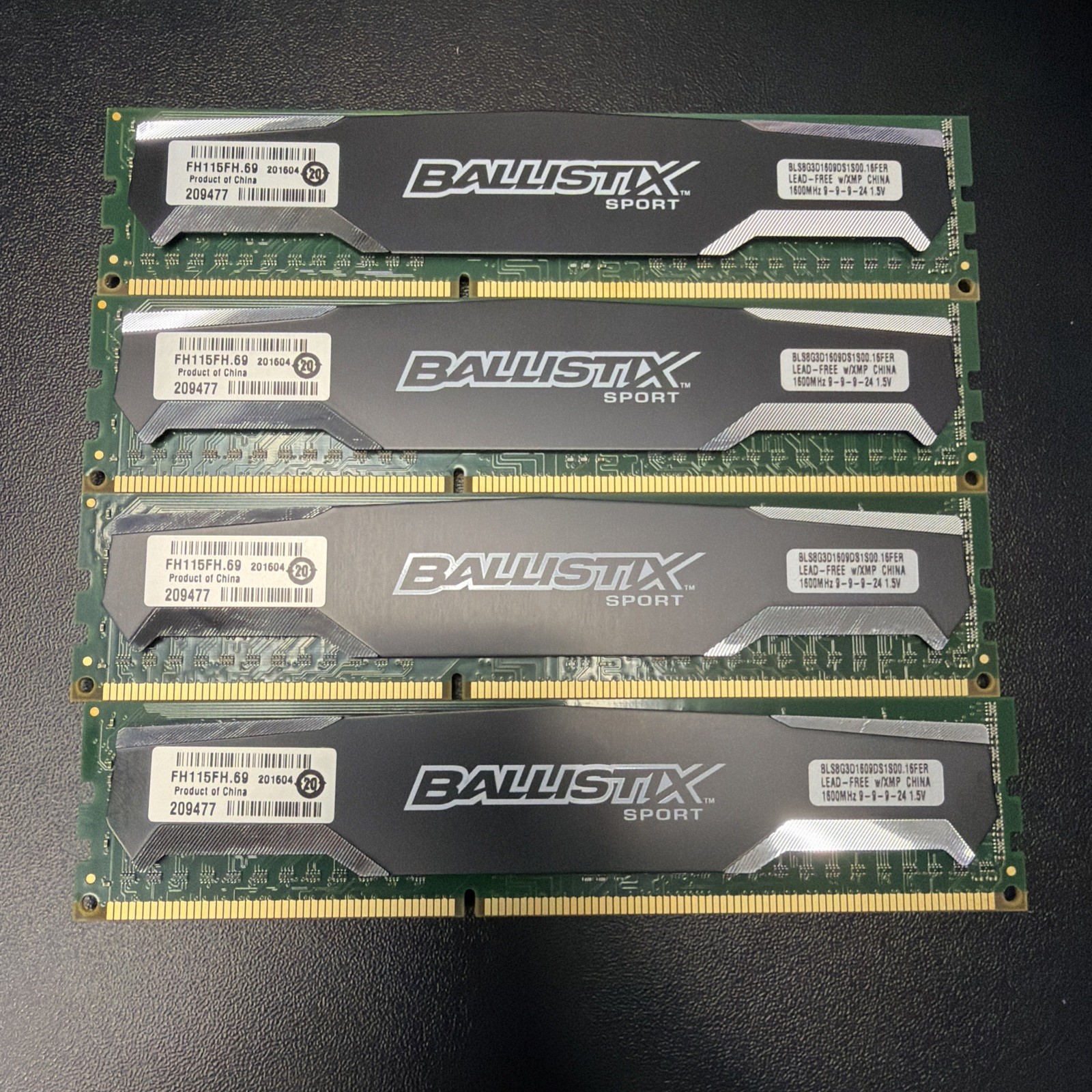 BALLISTIX SPORT DDR3 32GB 4X8GB 1600MHZ RAM BLS8G3D1609DS1S00