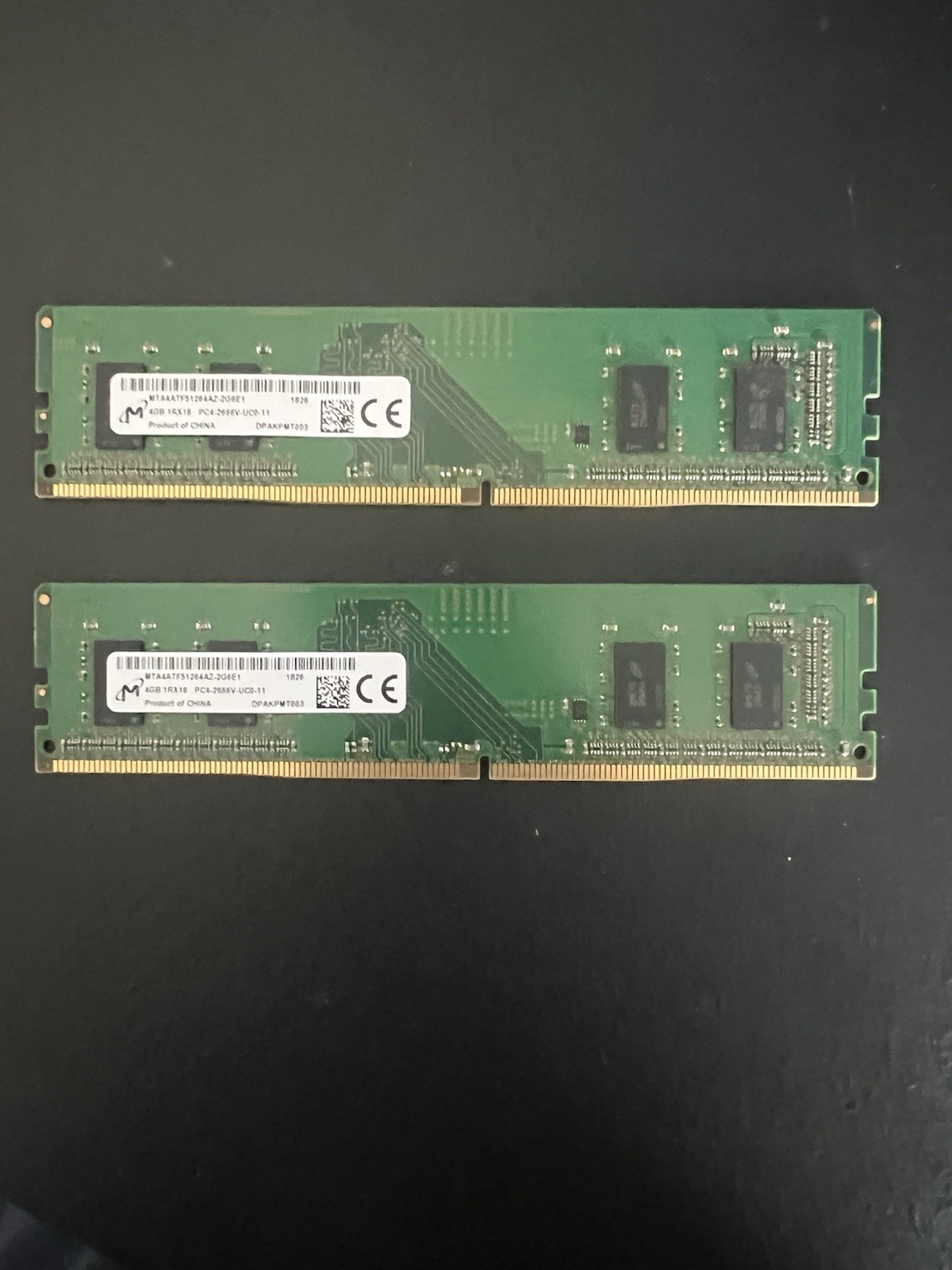 Micron 8GB (4GBx2) 1rx16 pc4-2666v-uc0-11 UDIMM Desktop Ram
