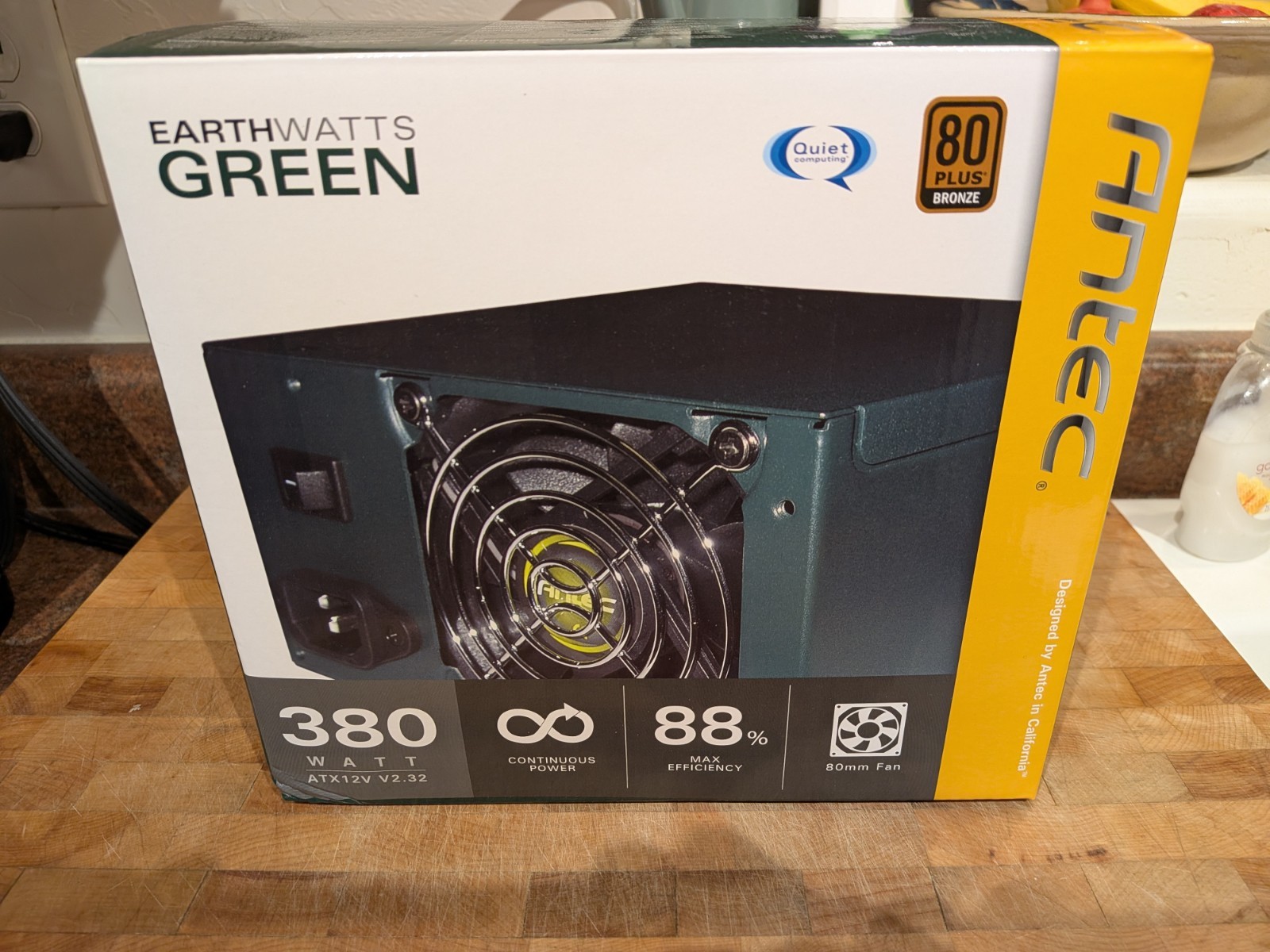Antec EarthWatts EA-380W 80+ Bronze Power Supply. Power Cord Included, Excellent