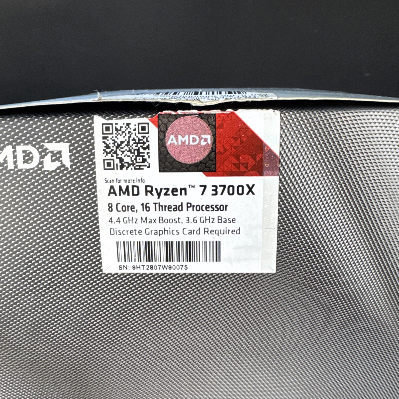AMD RYZEN 7 3700x Heat Sink Fan Only (No CPU) for 4.4 GHz 8 Core Socket AM4