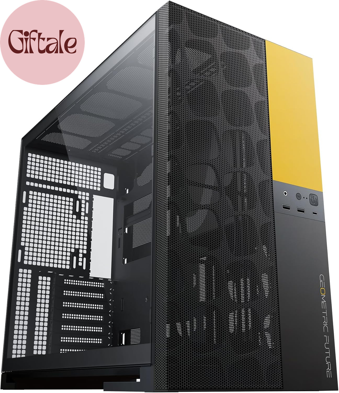 M5 Vent Mesh Front Panel Tempered Glass Mid Tower, E-ATX/ATX Gaming Case, High A