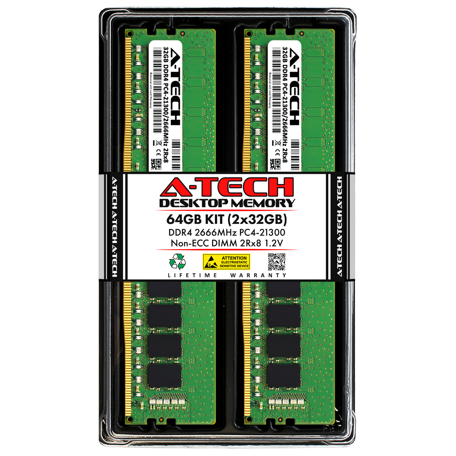 64GB 2x32GB DDR4-2666 MSI B450 TOMAHAWK MAX II B450I GAMING PLUS AC Memory RAM