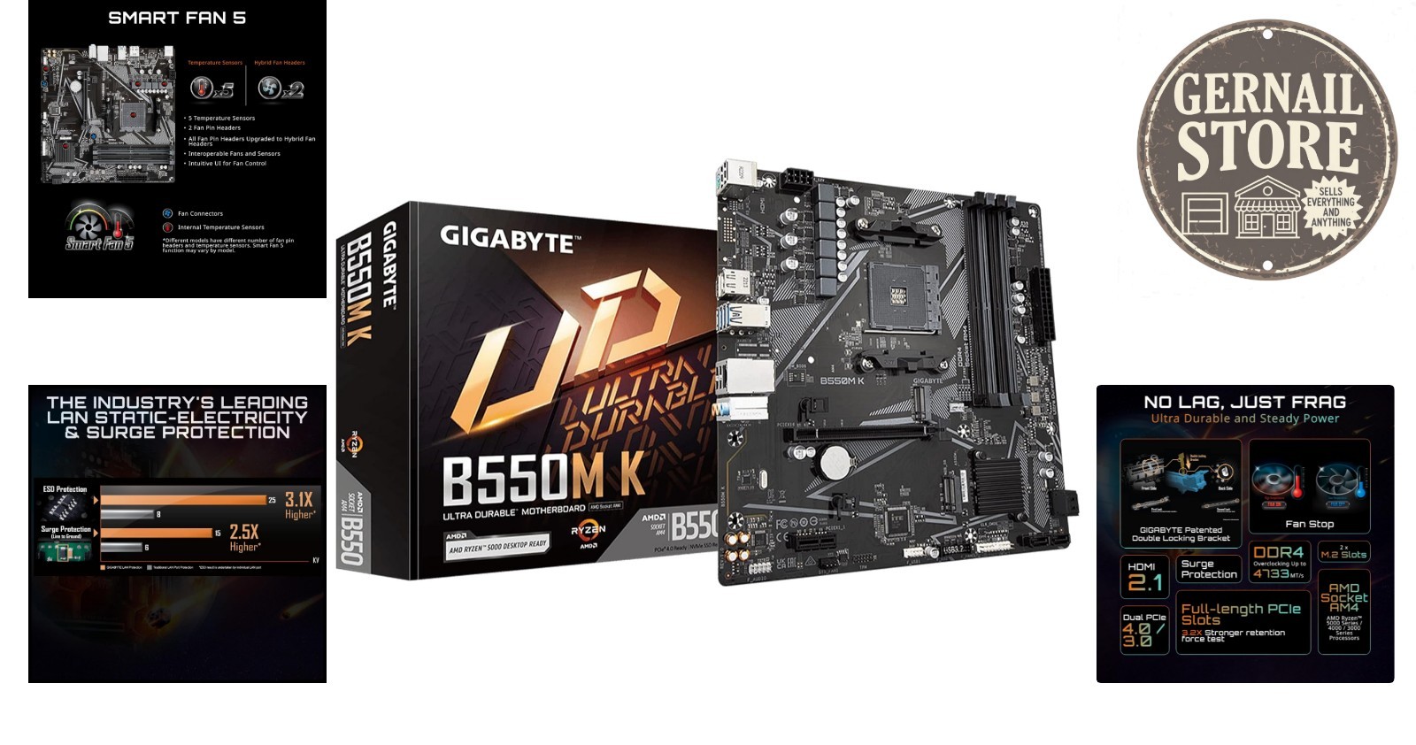 Advanced B550M K AM4 Motherboard for Ryzen Solutions | USB 3.2 Gen 1 Support