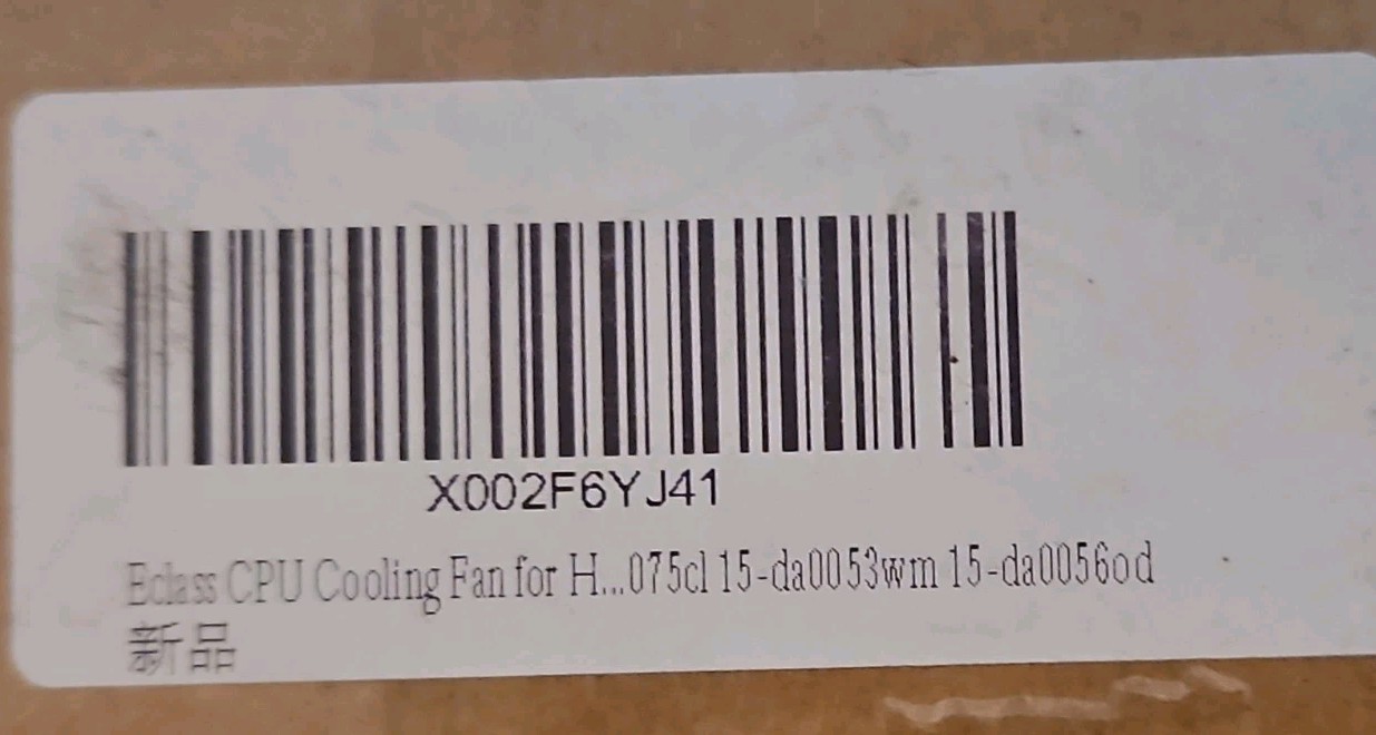 CPU Cooling Fan For HP 075cl 15-da0053wm 15-da0056od