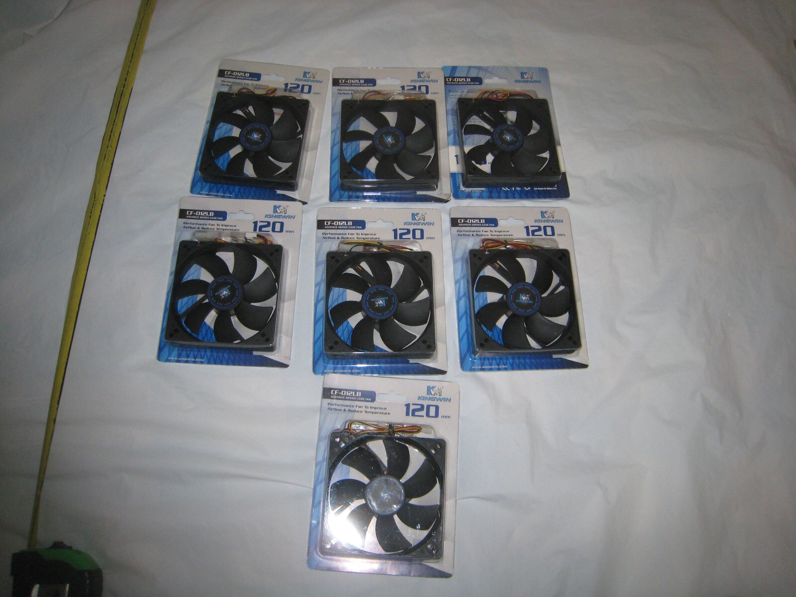 (7) Kingwin CF-012LB 120 x 120 mm Long Life Bearing PC Computer Case Fan NO UPC