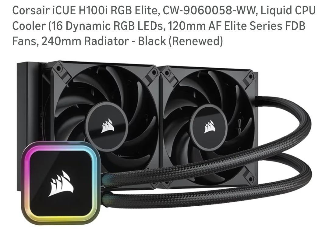Corsair iCUE Link H100i AIO RGB Liquid Cooler 240mm CPU Cooler