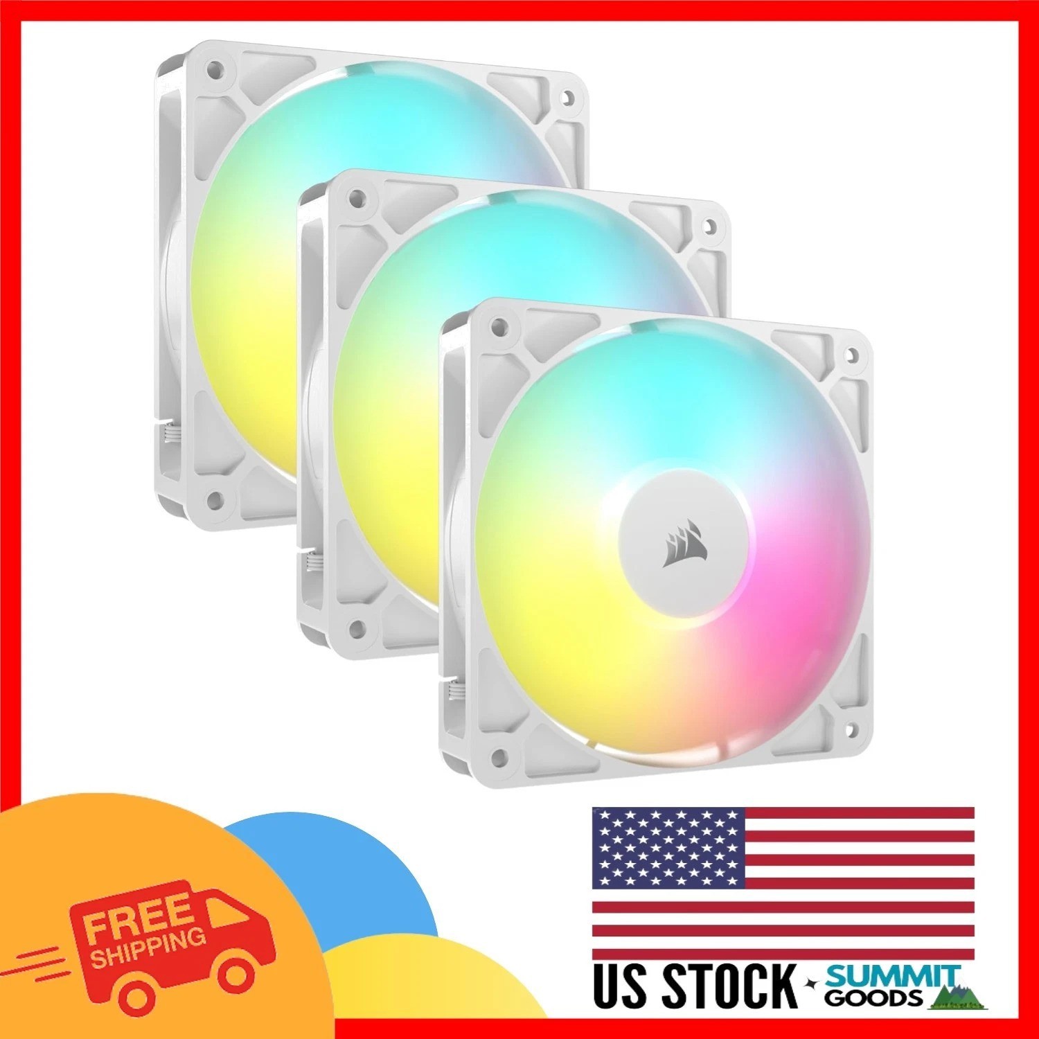 Triple Pack RS120 ARGB 120mm Fans – High Airflow, Low Noise & Magnetic Bearings