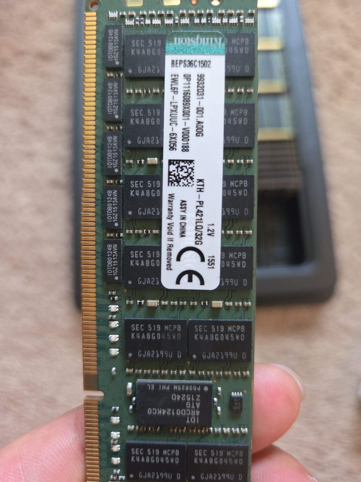 KINGSTON KTD-PE421LQ/32G 1760GB （32GB×55)DDR4 PC4-2133 ECC LRDIMM MEMORY RAM