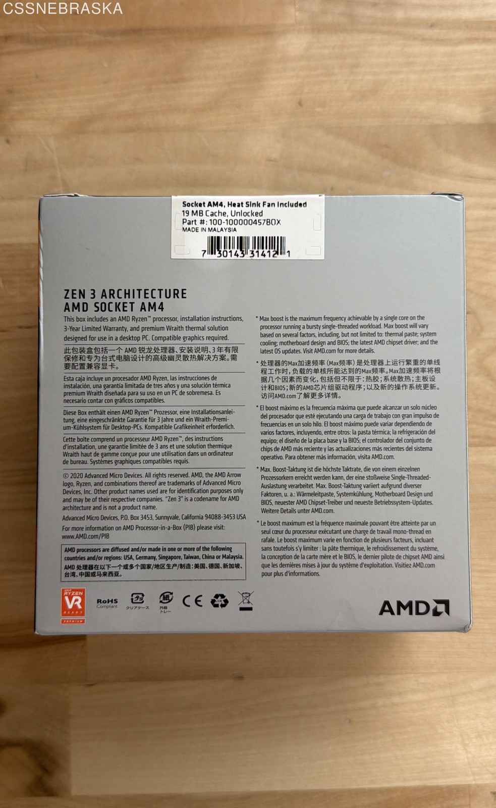 AMD Ryzen 5 5500 6-Core 12-Thread 4.2 GHz Socket AM4 Desktop Processor Sealed