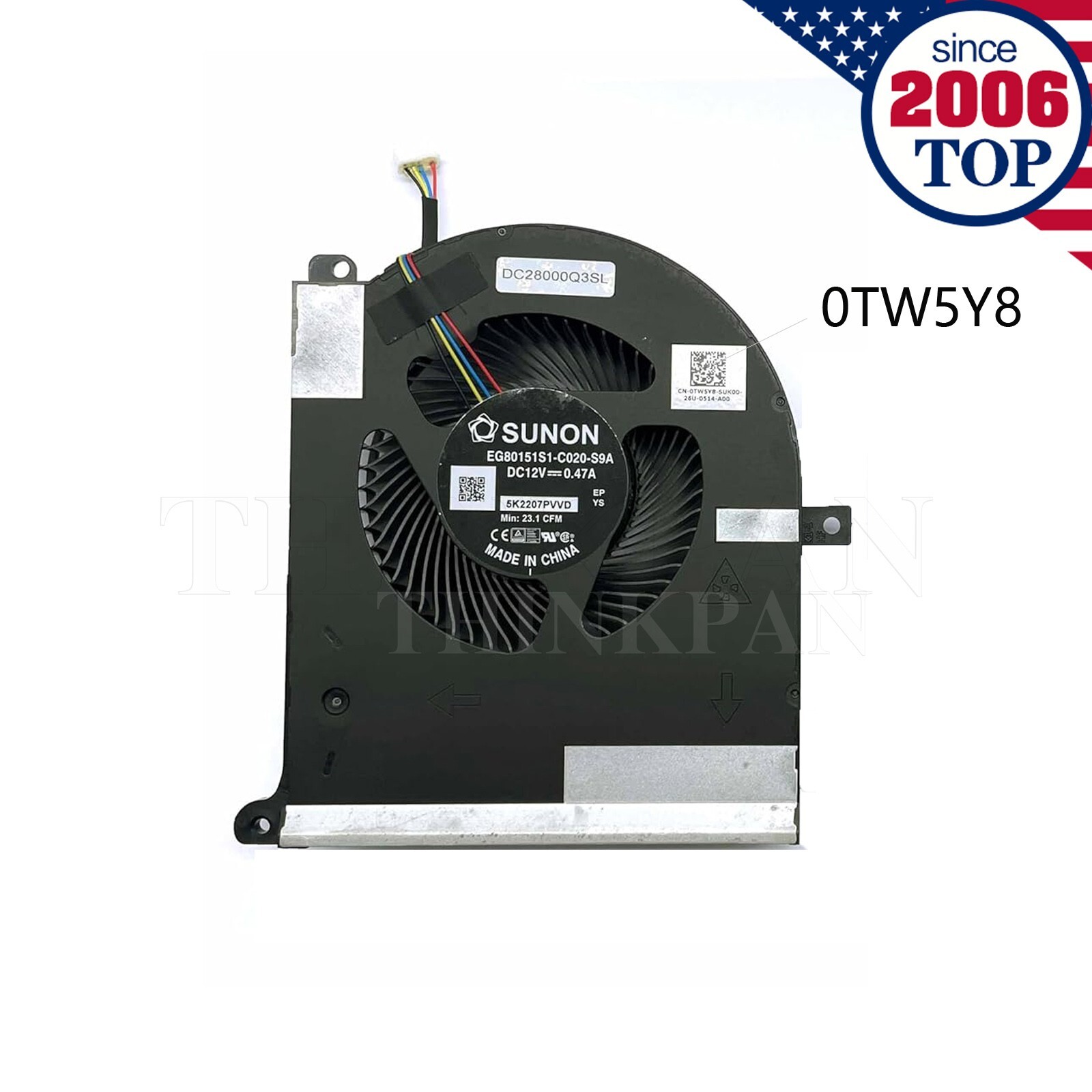 12V New CPU+GPU Fan for Dell Alienware Area 51m R2 (RTX2080) 0TW5Y8 0TPV77 TW5Y8