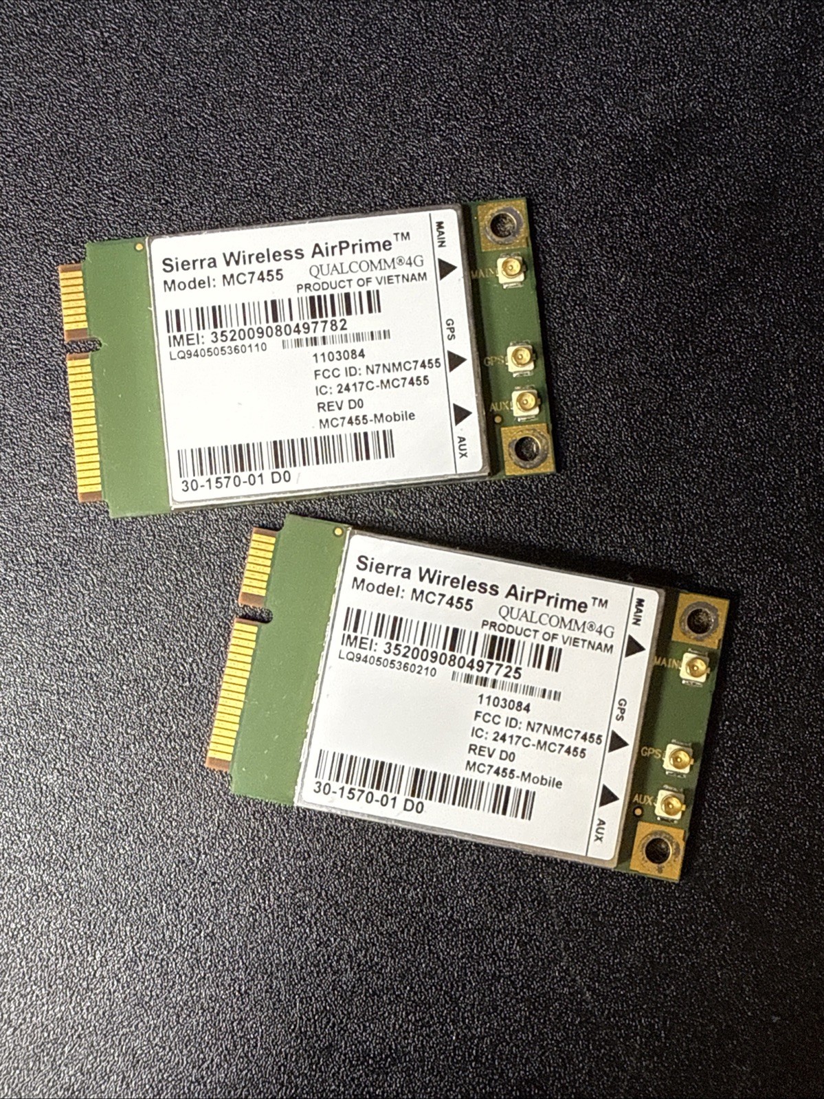 Lot of 2 Sierra Wireless AirPrime MC7455 4G LTE Advanced mPCIe Modems #2