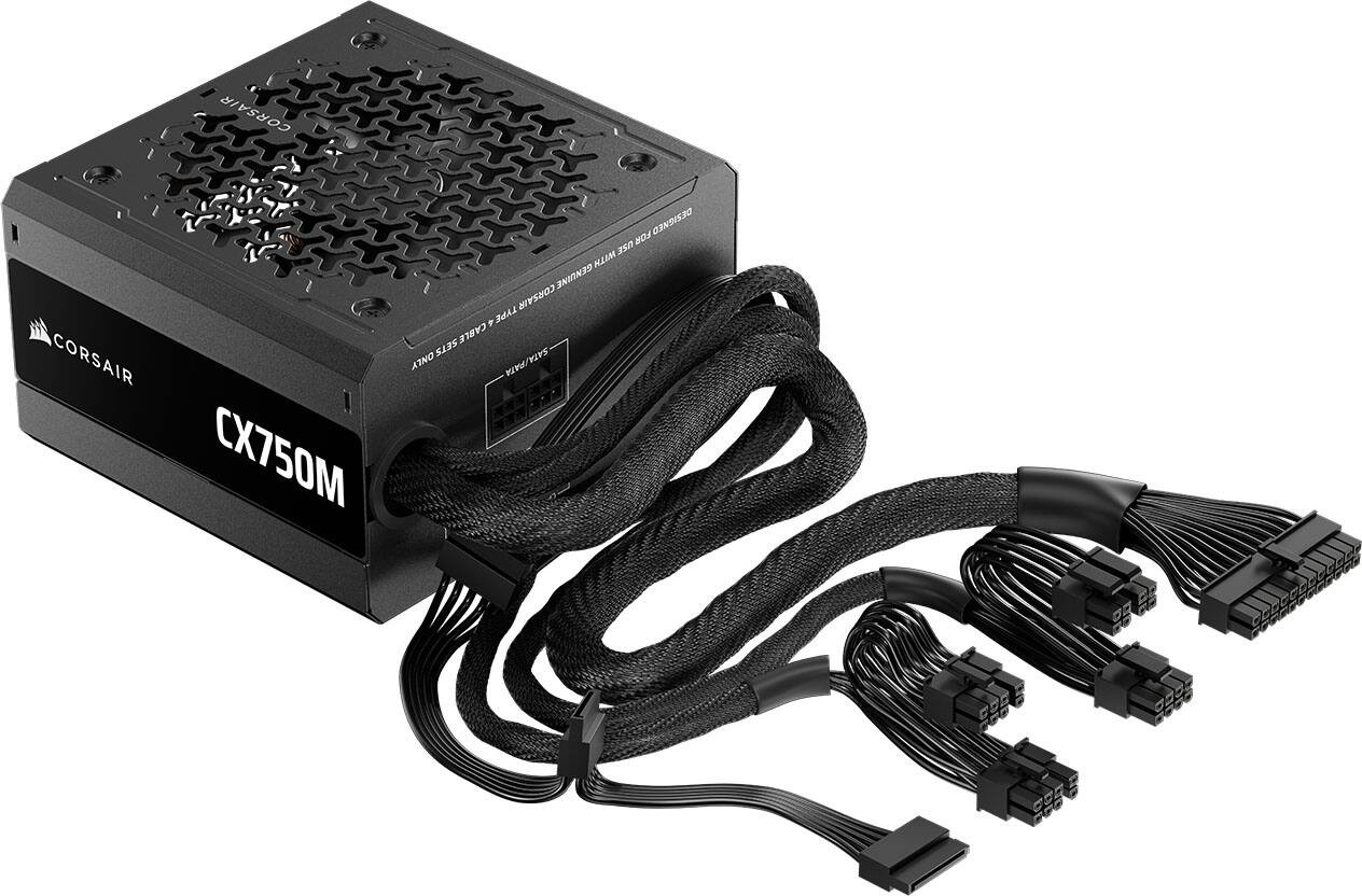 CORSAIR – CX-M Series CX750M Semi-Modular Low-Noise ATX 3.1 Power Supply – Black