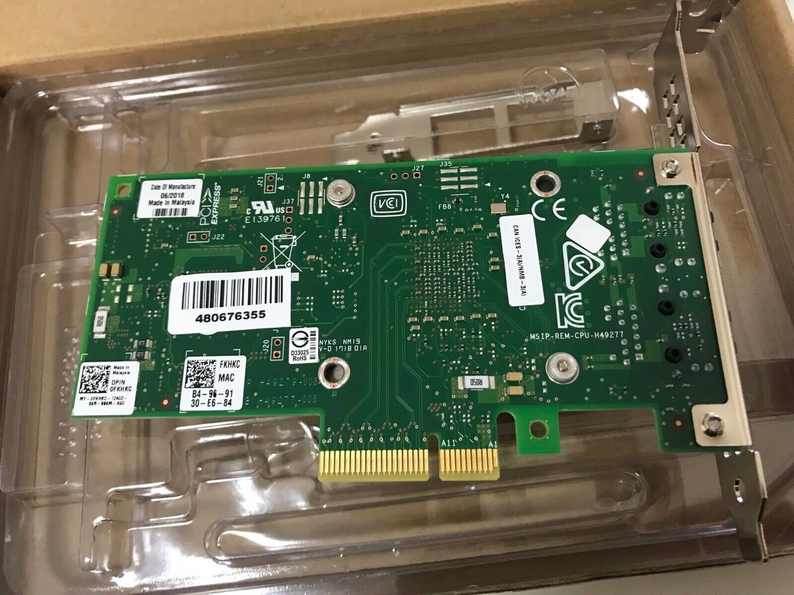 DELL Intel X550-T2 2port 10Gb Ethernet PCIe Network Adapter 4V7G2 HWWN FKHKC