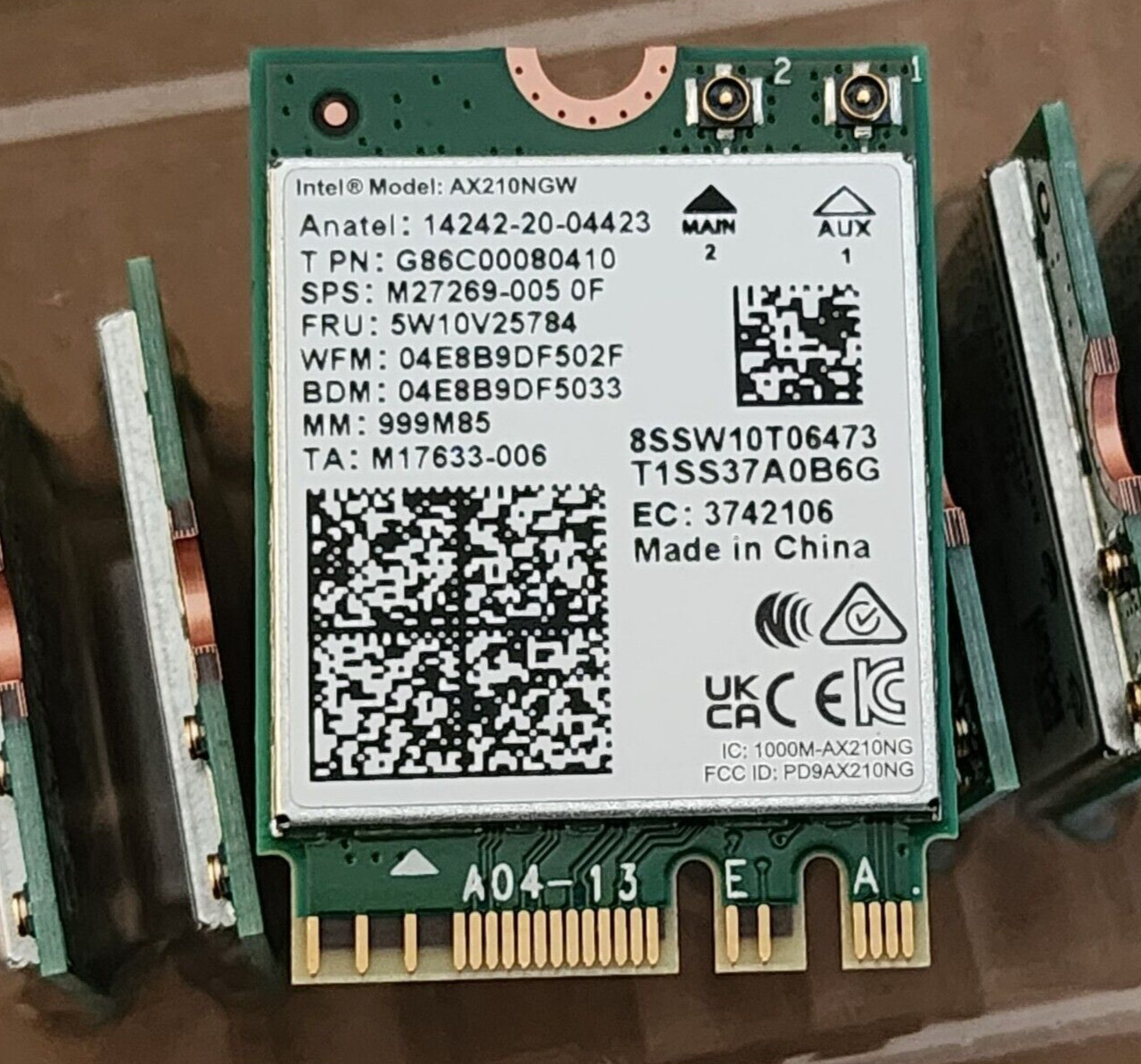 Intel WiFi 6E AX210 M.2 2230 2X2 Bluetooth NO VPRO AX210.NGWG.NV FRU 5W10V25784
