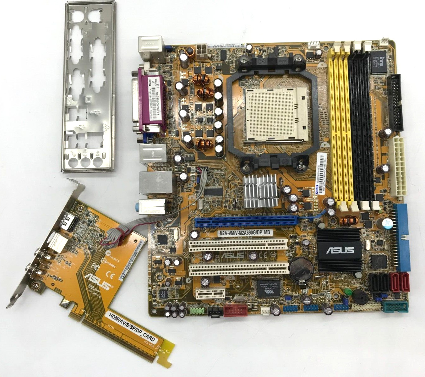 ASUS M2A-VM/V-M2A690G/DP_MB Rev:1.01G DDR2-mATX- Sockel AM2-mit I/O Shield#M2362