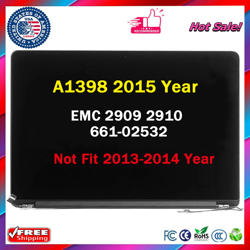For APPLE MACBOOK PRO A1398 Mid 2015 15.4″ LCD SCREEN DISPLAY 661-02532 EMC 2909