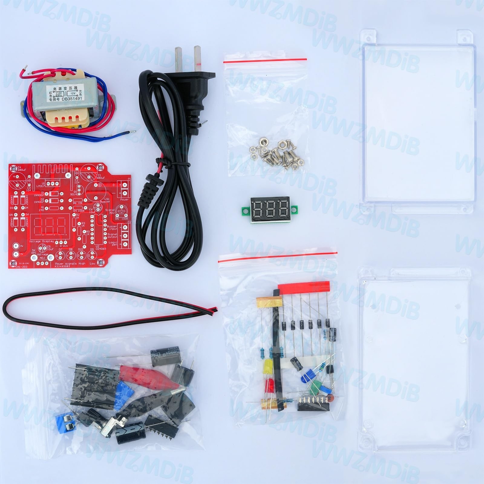 LM317 Adjustable Voltage Regulator Kit AC-DC 110V to 1.25V-12V DIY Electronic…